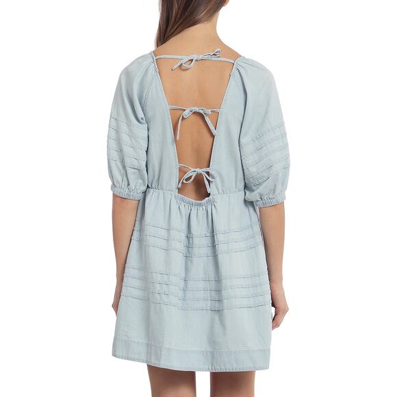 Avec Les Filles Women's Juniors Babydoll Puff Sleeve Dress - Picture 2 of 7